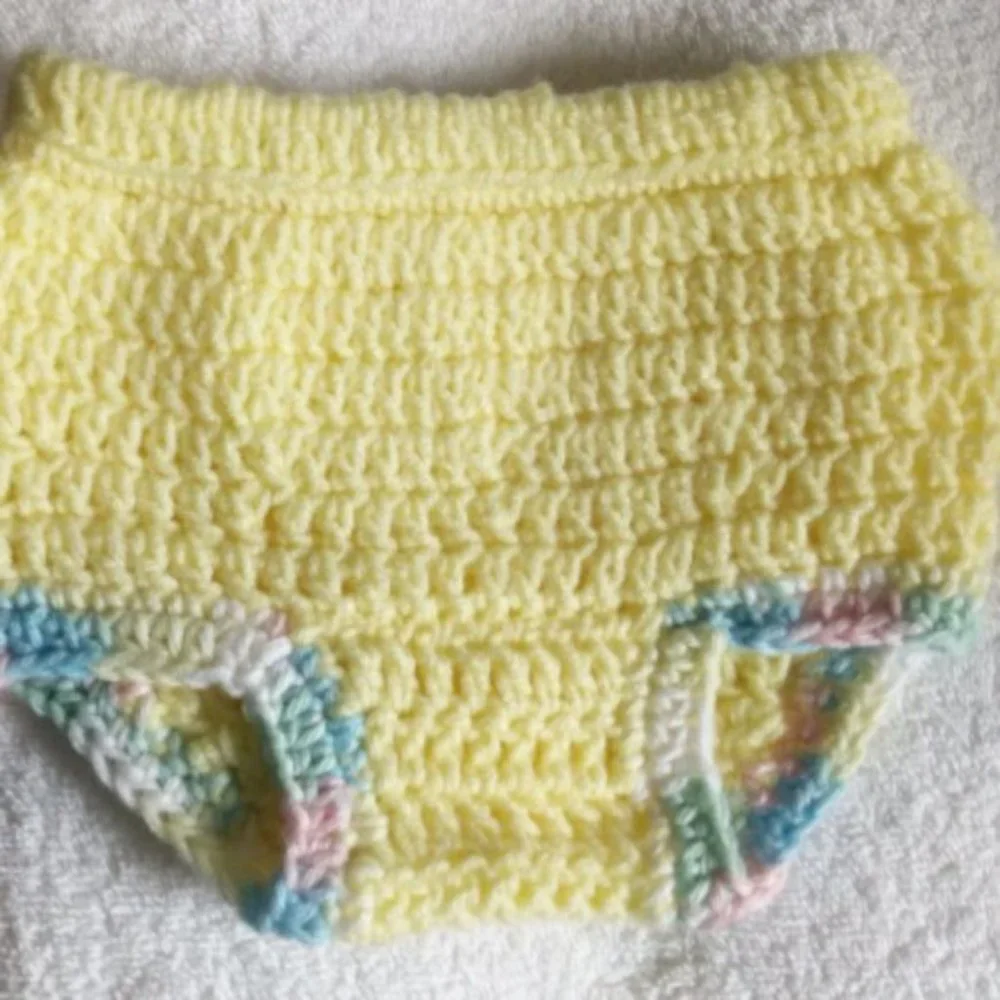 Hand Made Crochet Baby Diaper Cover 3 pair bonus bundle 0-3 Months Newborn pants